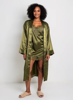 Nuisette/combinette effet matière satinée vert MARJOLAINE femme