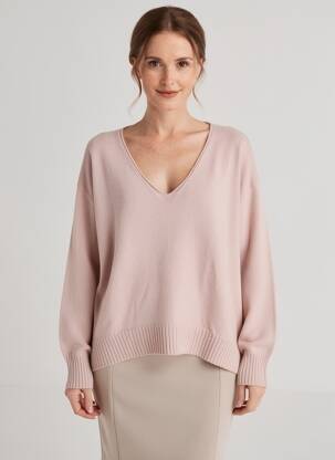 Pull coupe droite manches longues rose PAKO LITTO femme