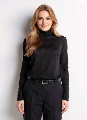 Sous-pull coupe cintrée manches longues noir MOLLY BRACKEN femme