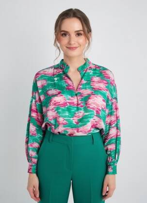 Blouse imprimé fantaisie manches longues vert BANDITAS FROM MARSEILLE femme