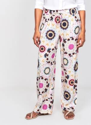 Pantalon droit taille élastique blanc LPB LES PETITES BOMBES  femme