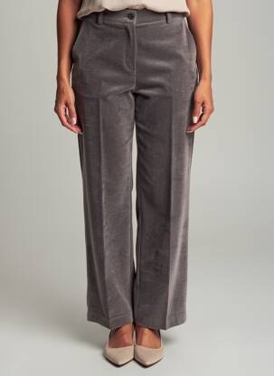 Pantalon droit fermeture zippée sous rabat boutonné gris PAKO LITTO femme