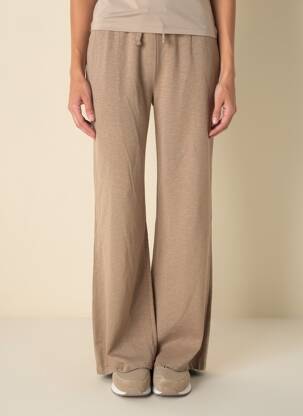Pantalon flare taille élastique beige PAKO LITTO femme