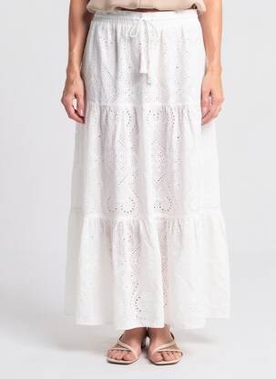 Jupe longue coupe évasée blanc MOLLY BRACKEN femme