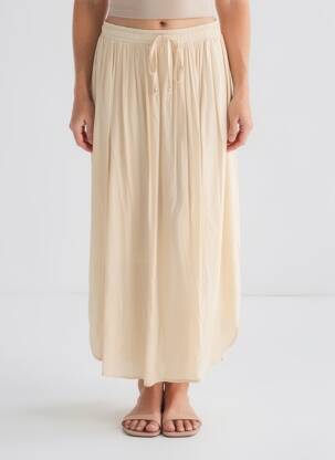 Jupe longue coupe fluide beige MOLLY BRACKEN femme
