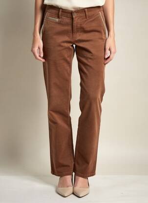 Pantalon chino stretch taille normale marron COUTURIST femme