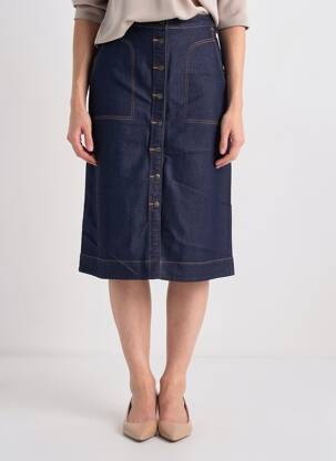 Jupe mi-longue coupe droite bleu COUTURIST femme