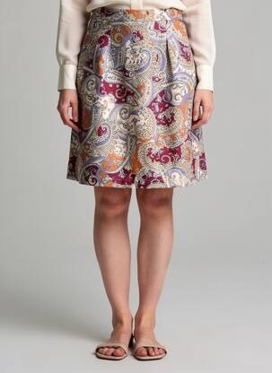 Jupe courte coupe évasée beige COUTURIST femme