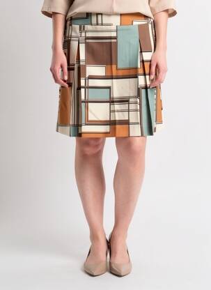 Jupe courte taille à pinces beige COUTURIST femme