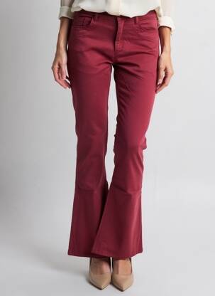 Pantalon flare fermeture zippée sous rabat boutonné violet COUTURIST femme