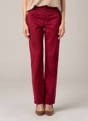 Pantalon droit fermeture zippée sous rabat boutonné rouge COUTURIST femme