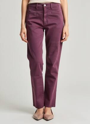 Pantalon droit fermeture zippée sous rabat boutonné violet COUTURIST femme