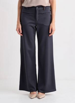 Pantalon flare fermeture zippée sous rabat boutonné noir COUTURIST femme