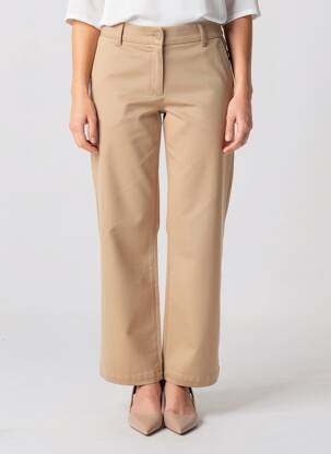 Pantalon chino fermeture zippée sous rabat boutonné taille normale beige COUTURIST femme