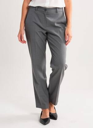 Pantalon chino fermeture zippée sous rabat boutonné taille haute gris COUTURIST femme