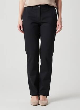 Pantalon chino fermeture zippée sous rabat boutonné taille normale noir COUTURIST femme