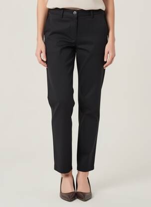 Pantalon chino fermeture zippée sous rabat boutonné taille normale noir COUTURIST femme