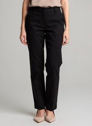 Pantalon chino fermeture zippée sous rabat boutonné taille normale noir COUTURIST femme