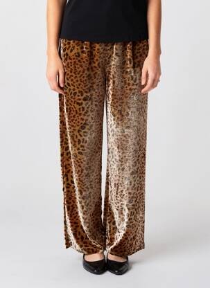 Pantalon droit taille élastique beige COUTURIST femme