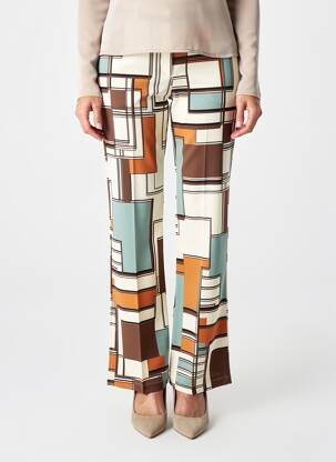 Pantalon droit fermeture zippée sous rabat boutonné bleu COUTURIST femme
