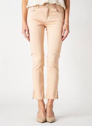 Pantalon 7/8 fermeture zippée sous rabat boutonné beige COUTURIST femme