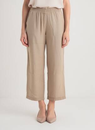 Pantalon 7/8 taille élastique beige COUTURIST femme