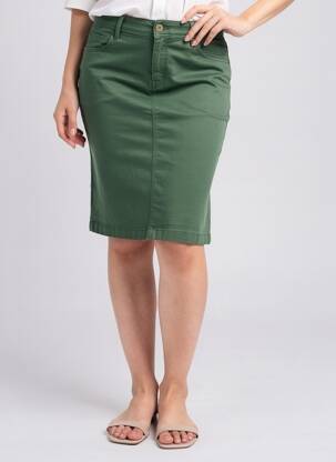 Jupe mi-longue stretch vert fonce COUTURIST femme