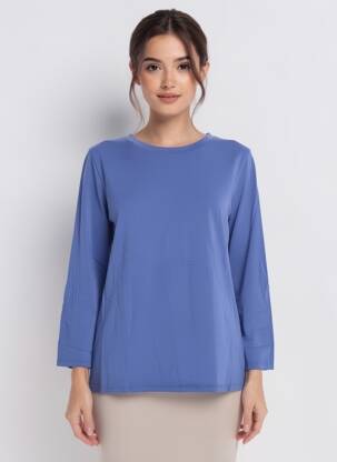 Top coupe cintrée manches longues bleu COUTURIST femme
