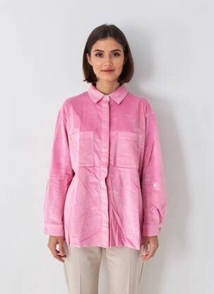 Chemisier coupe droite manches longues rose COUTURIST femme