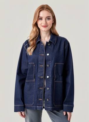 Veste casual coupe droite bleu COUTURIST femme
