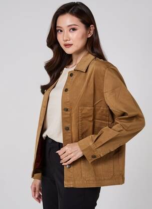 Veste casual coupe droite marron COUTURIST femme