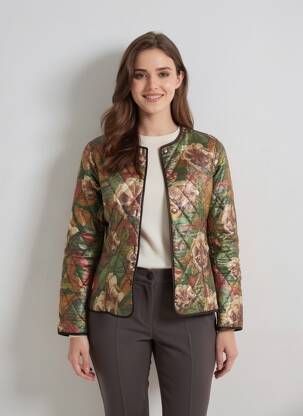 Veste casual col rond vert COUTURIST femme