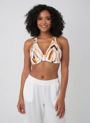 Haut de maillot de bain stretch haut soutien-gorge emboitant blanc FREYA femme