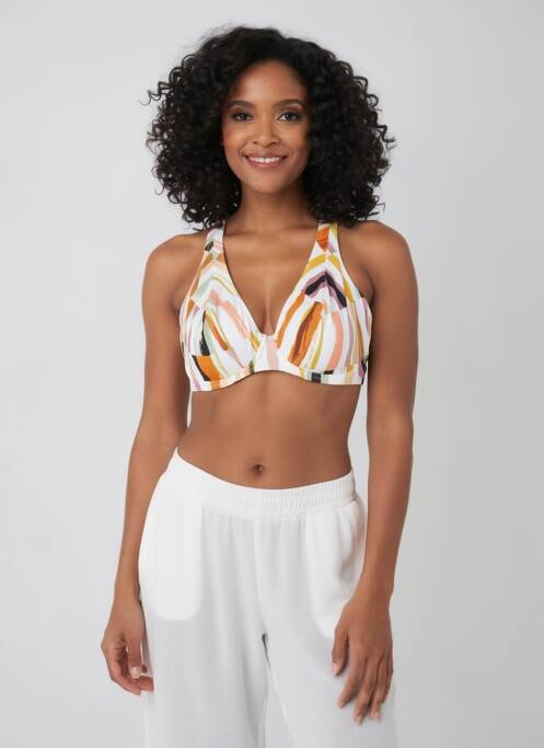 Haut de maillot de bain stretch haut soutien-gorge emboitant blanc FREYA femme