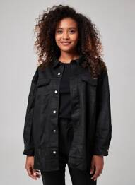 Chemisier coupe droite manches longues noir CHRISTY femme