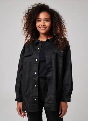 Chemisier coupe droite manches longues noir CHRISTY femme