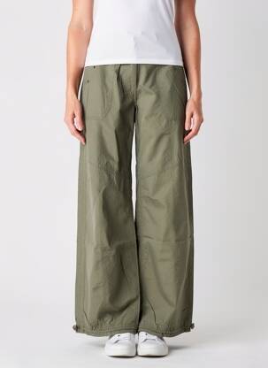 Pantalon large tissage popeline taille normale vert PHILDAR femme