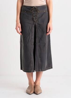 Pantacourt stretch taille normale gris AQUARELLE femme