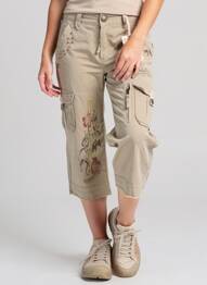Pantacourt tissage popeline taille normale beige REPUBLICA femme
