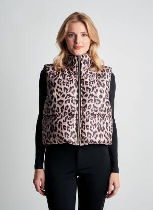 Doudoune fermeture zippée sur le devant sans capuche noir MADE IN ITALY femme