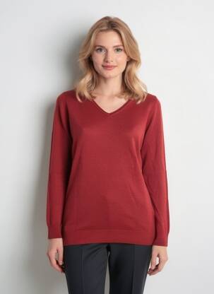 Pull coupe cintrée manches longues marron DIX ONZE (TEN-ELEVEN) femme