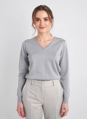 Pull coupe cintrée manches longues gris DIX ONZE (TEN-ELEVEN) femme