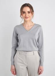 Pull coupe cintrée manches longues gris DIX ONZE (TEN-ELEVEN) femme