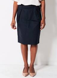 Jupe mi-longue coupe droite bleu SOFIE D'HOORE femme