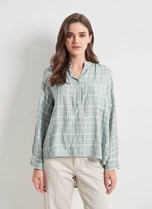 Blouse manches longues manches longues vert BLANC BOHEME femme