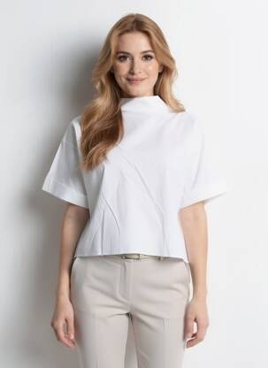 Top manches courtes manches courtes blanc BLANC BOHEME femme