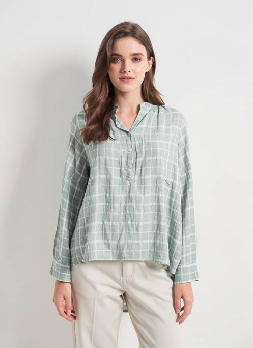 Blouse manches longues manches longues vert BLANC BOHEME femme