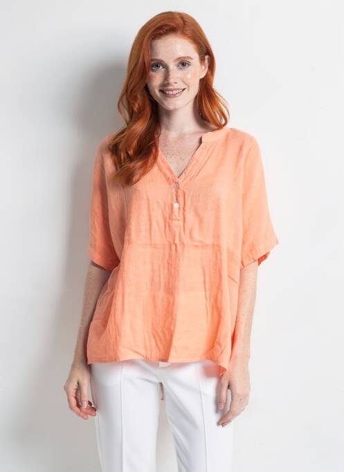 Blouse manches courtes manches courtes orange BLUGAYA femme