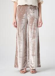 Pantalon flare taille élastique beige HBT femme