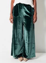 Pantalon flare taille élastique vert HBT femme